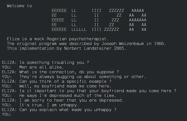 ১৯৬০-এর দশকের চ্যাটবট এলাইজা (ELIZA)