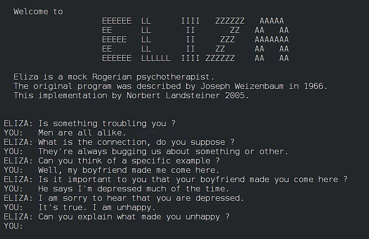১৯৬০-এর দশকের চ্যাটবট এলাইজা (ELIZA)